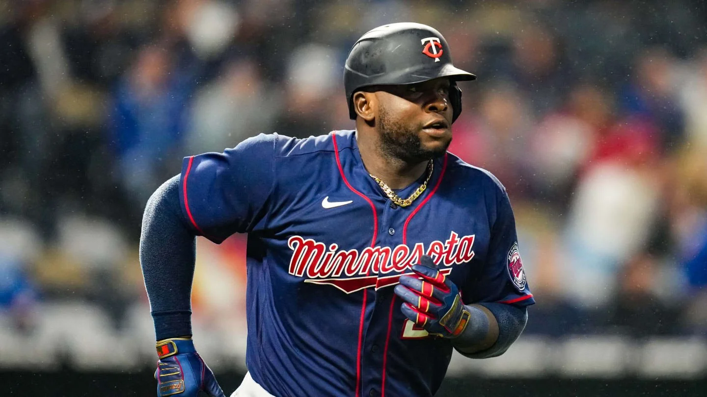 Professional baseball slugger wearing a Minnesota Twins uniform during an MLB game