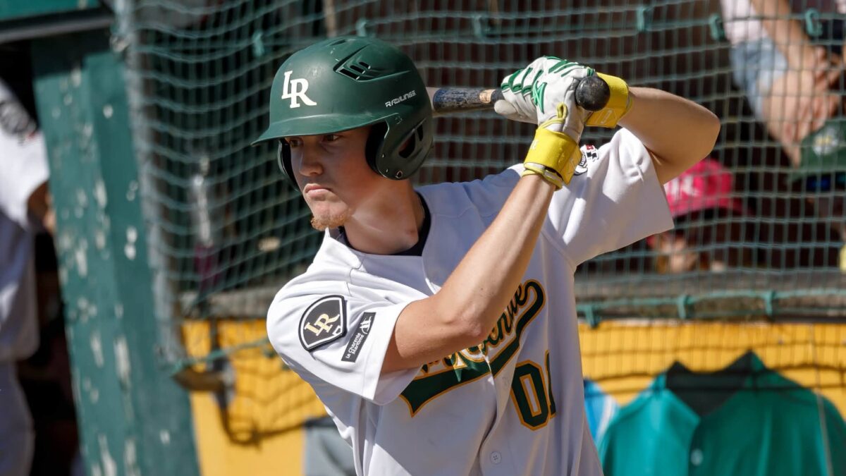 La Rochelle Boucaniers batter prepares to swing during a French Division 1 baseball game in the 2026 season.