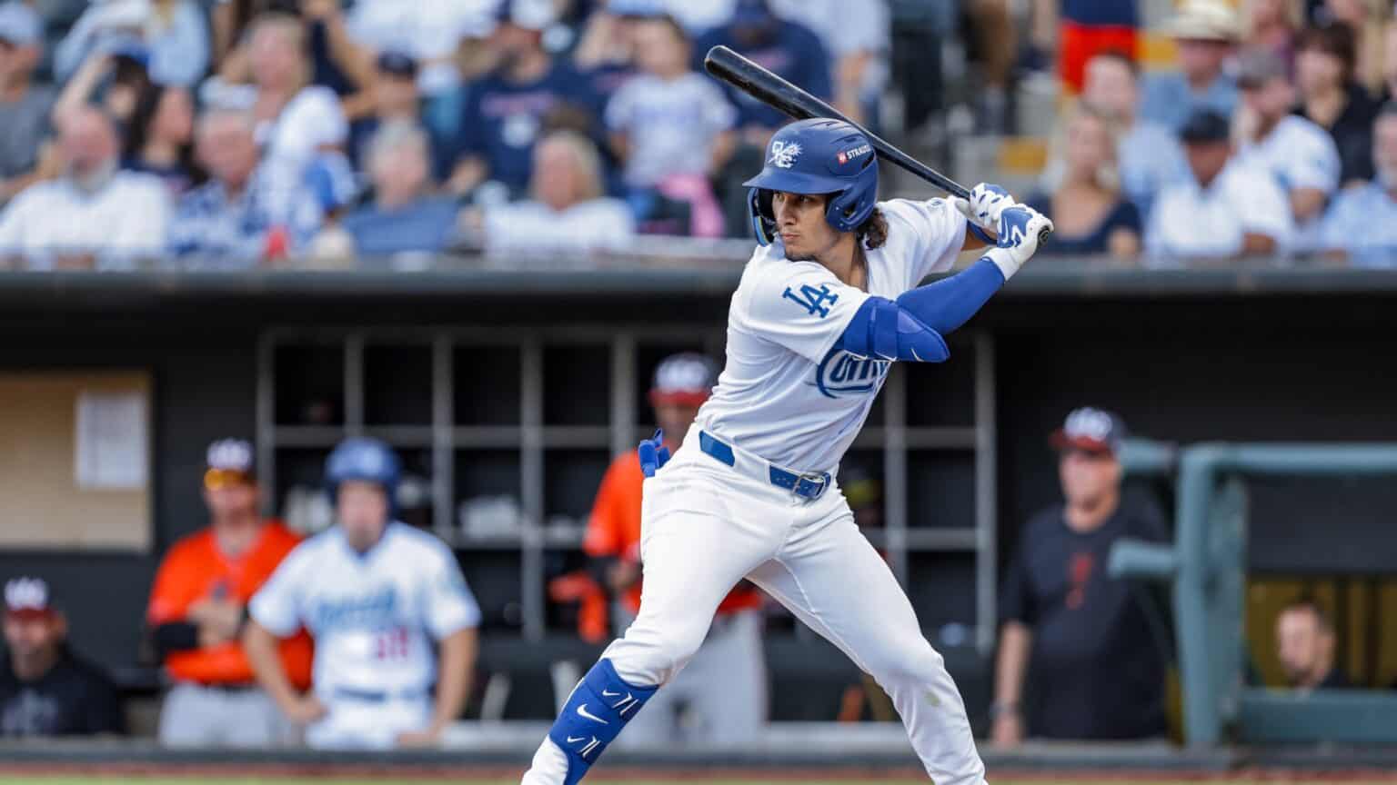 Alek Thomas batting for the Oklahoma City Comets in a 2026 game