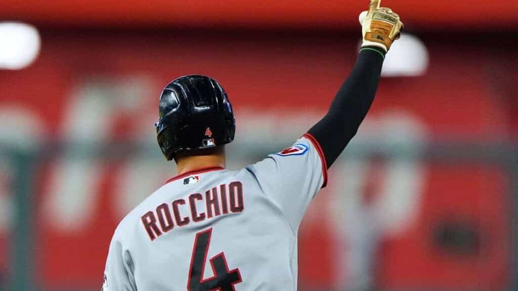 Cleveland Guardians shortstop Brayan Rocchio celebrates a home run against the Kansas City Royals on September 26, 2026