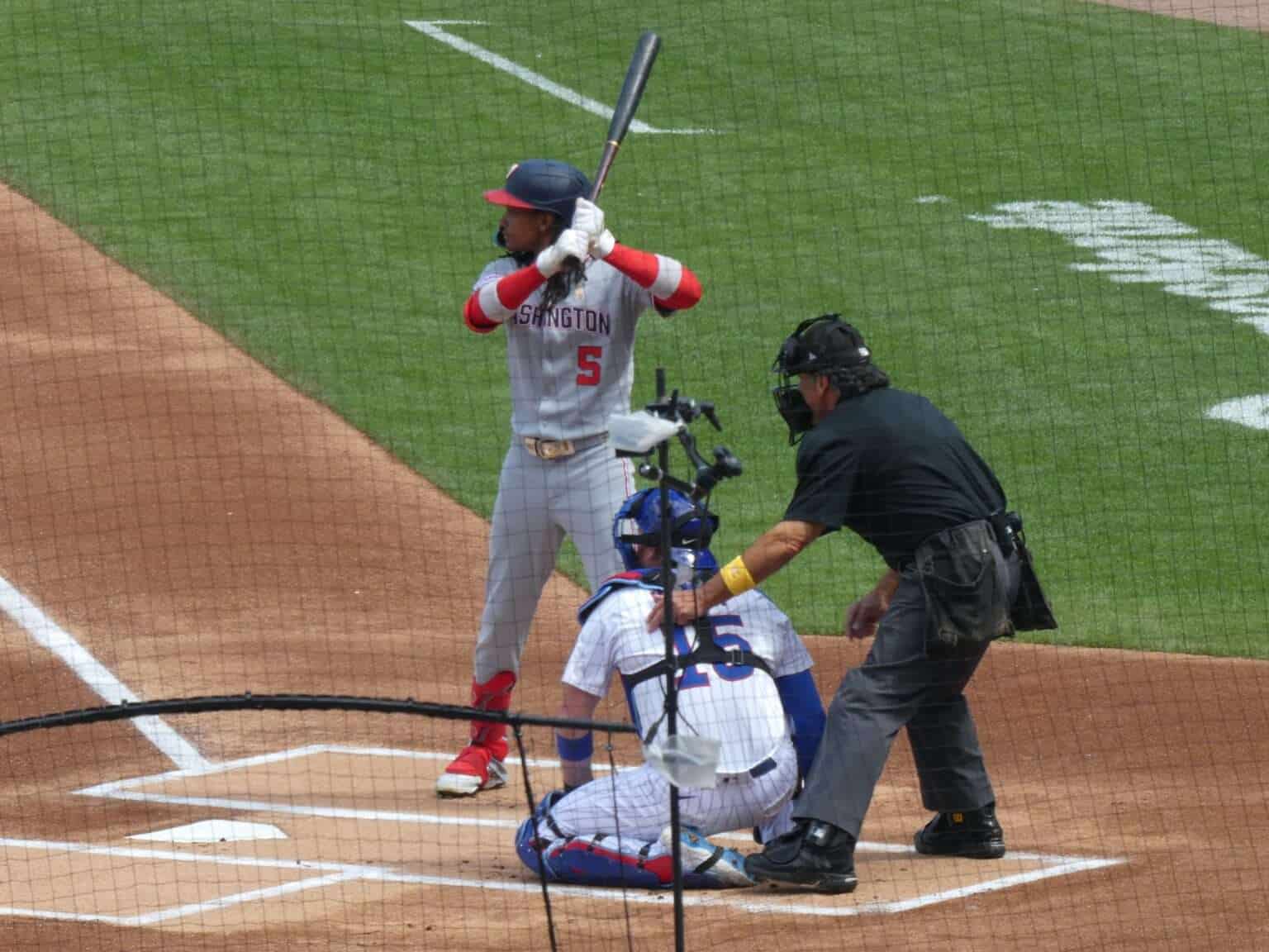 CJ Abrams batting for the Washington Nationals