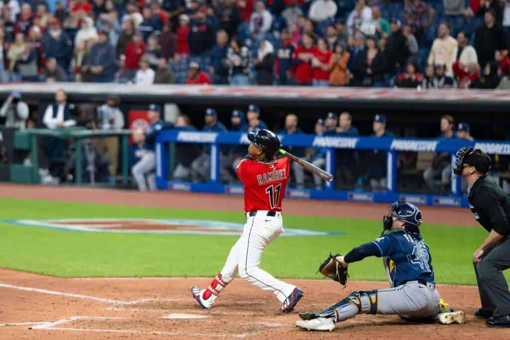José Ramírez playing for the Cleveland Guardians during the 2026 MLB season