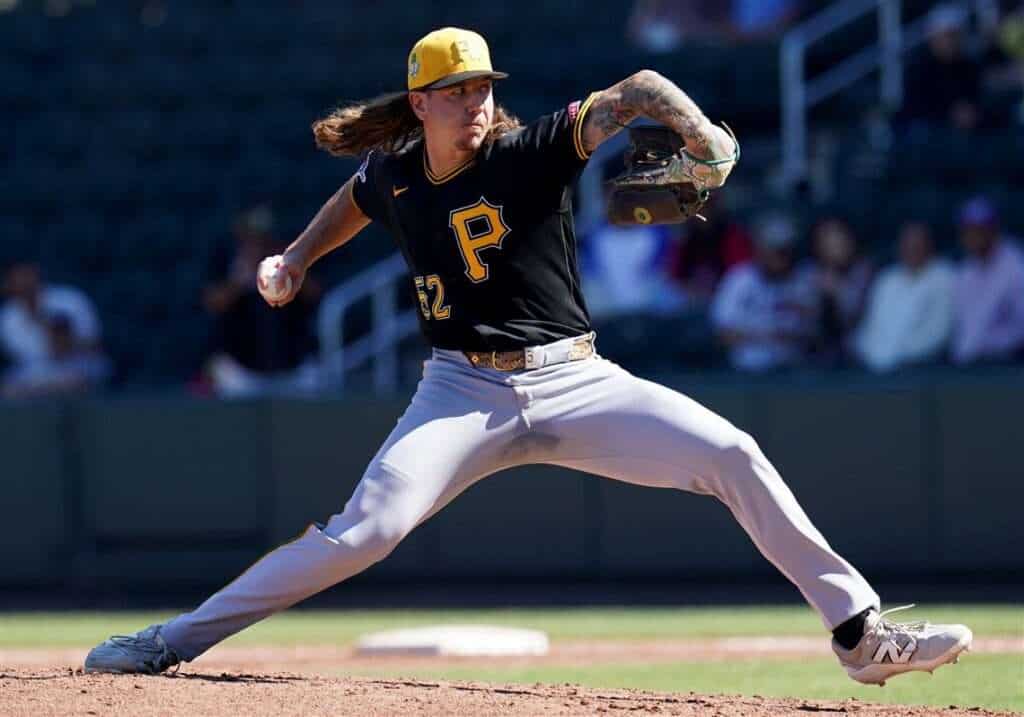 Mike Clevinger delivers a pitch during 2026 spring training