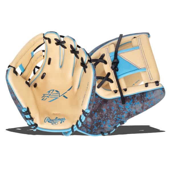Rawlings REV1X baseball glove with 3D printed back and Heart of the Hide leather palm