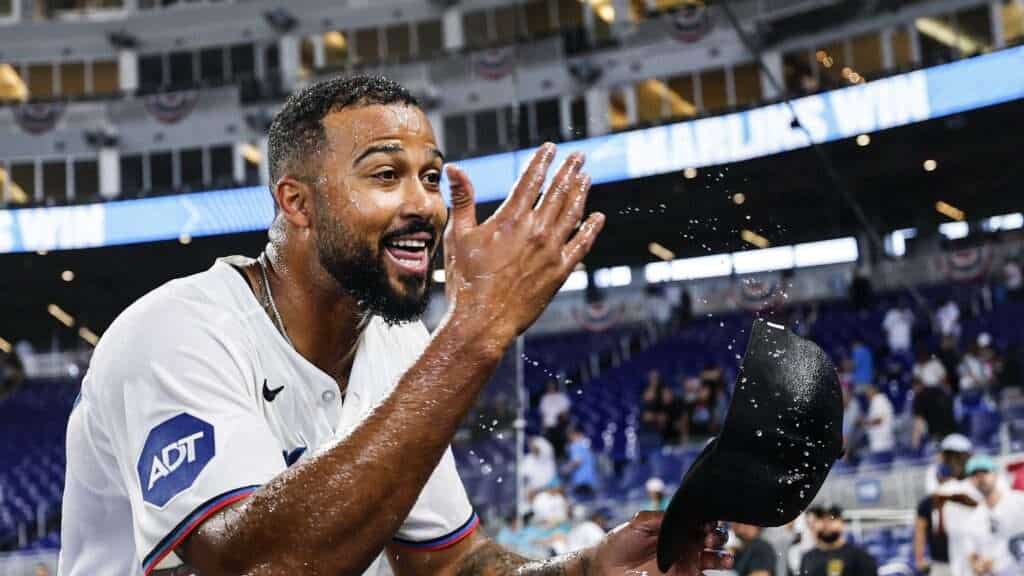 Miami Marlins pitcher Sandy Alcantara during the 2026 MLB season