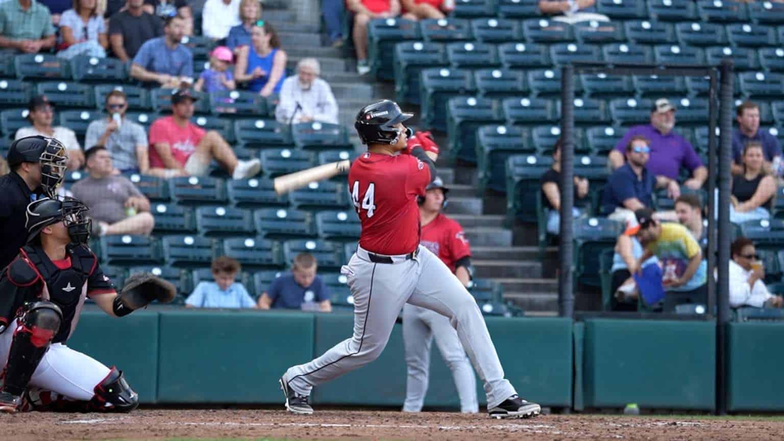 Thayron Liranzo bats for the Erie SeaWolves