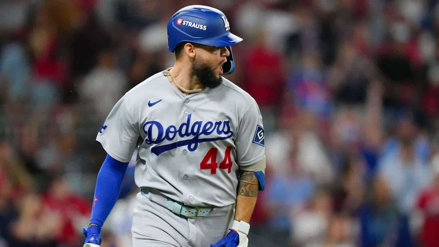Los Angeles Dodgers outfielder Andy Pages during the 2026 NL Division Series against the Atlanta Braves