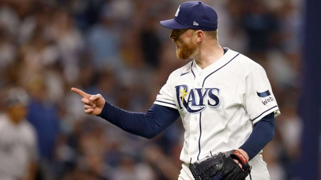 Tampa Bay Rays pitcher Drew Rasmussen during ALDS Game 1 against the New York Yankees