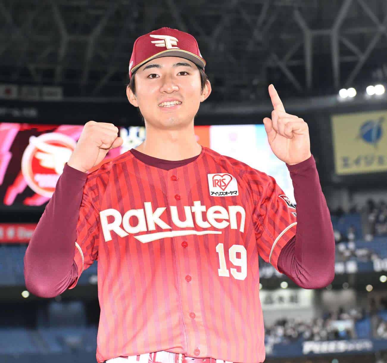 Kosei Shoji pitching for the Tohoku Rakuten Golden Eagles in 2026