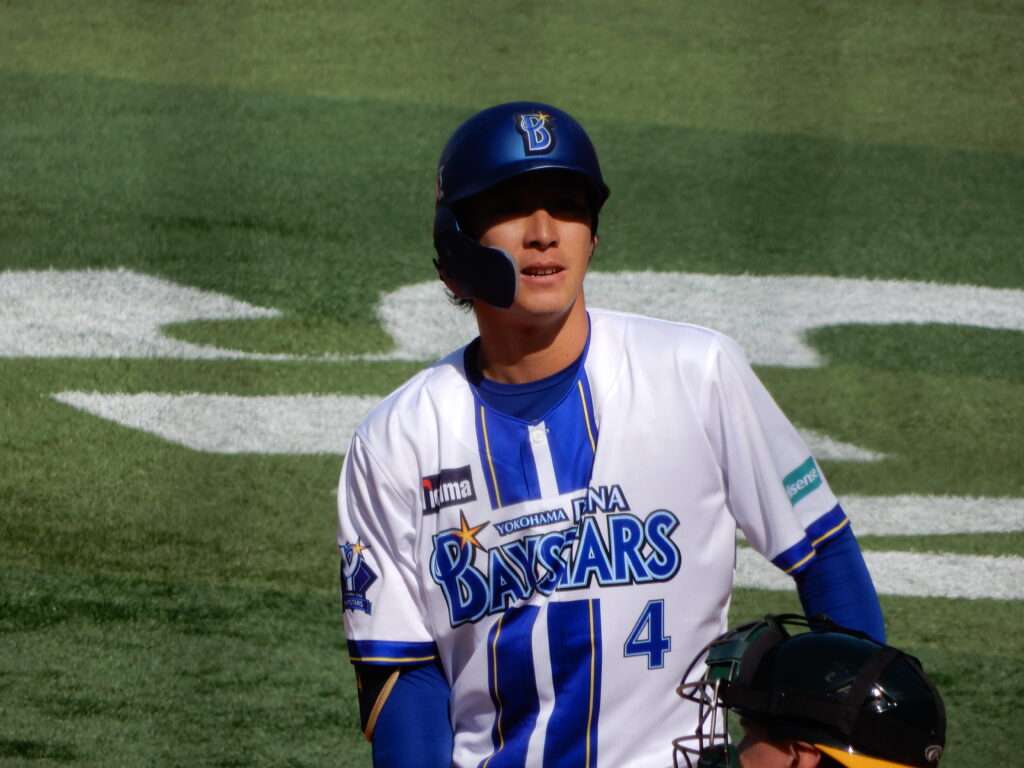 Ryuki Watarai bats for the Yokohama DeNA BayStars during the 2026 season