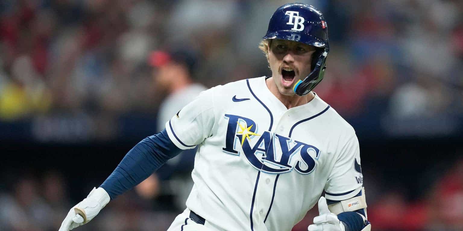 A Tampa Bay Rays player celebrates during the 2026 American League Championship Series
