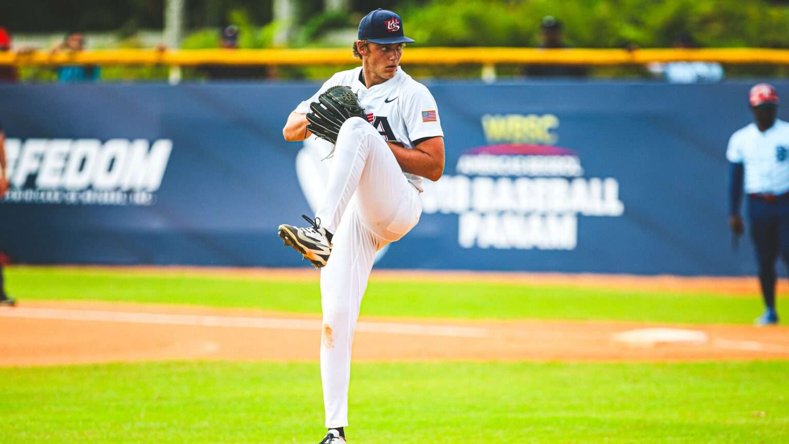 United States U-18 national baseball team in action against the Dominican Republic at the 2026 Pan-American Championship