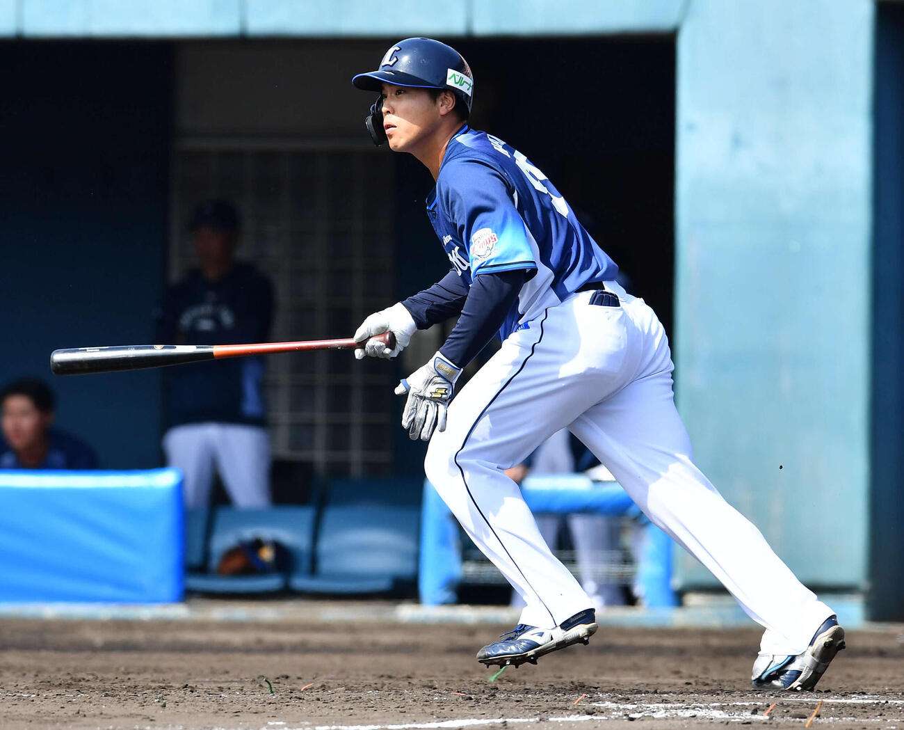 Yuta Nakami batting for the Saitama Seibu Lions during spring training in March 2026.
